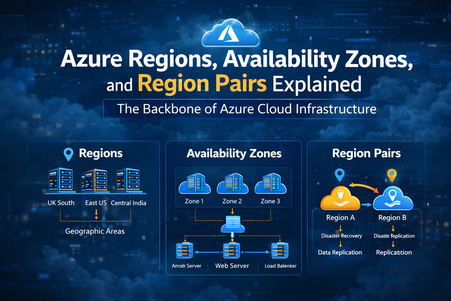 Azure Regions, Availability Zones, and Region Pairs Explained: The Backbone of Azure Infrastructure: Series Part 2